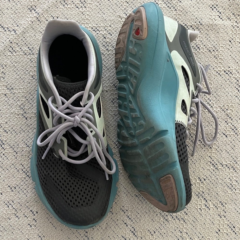 Salomon Black and Teal Athletic Shoes